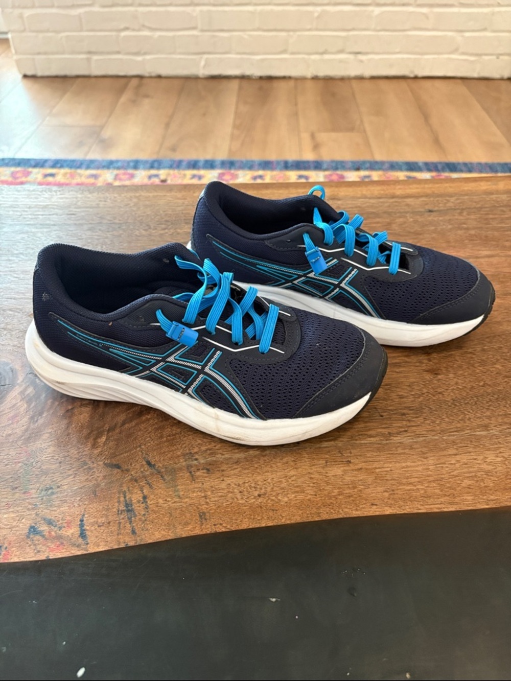 ASICS Kids' Navy and Bright Blue Athletic Sneakers